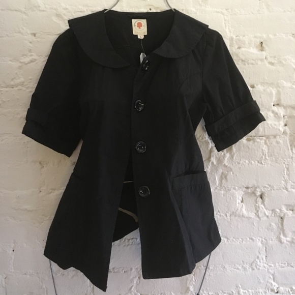 SOLD ANTHROPOLOGIE TULLE PETERPAN COLLAR PEACOAT - Picture 2 of 8
